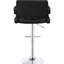 Tabouret de bar moderne noir avec base en contreplaqué réglable pour un look de salle à manger
