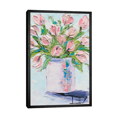 Pink Tulips II by Lisa Elley - Painting on Canvas