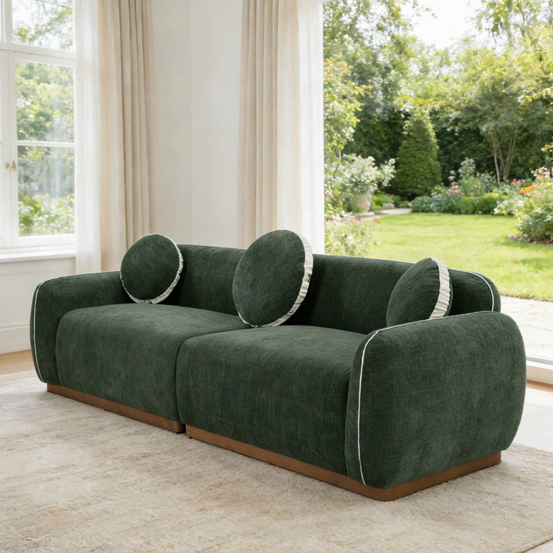 Canapé moderne moderne idéal pour les appartements et les réunions d'amis, Vert