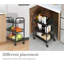 Sturdy 3-Tier Rolling Storage Cart With Mesh Trays, Carbon Steel, 17.7''W X 10.2''D X 24.8''H, Black, For Indoor Use