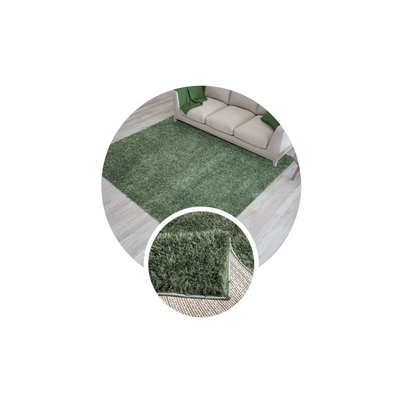 Jaxzen Solid Colour Shag Area Rug, Rectangle 60 x 110cm