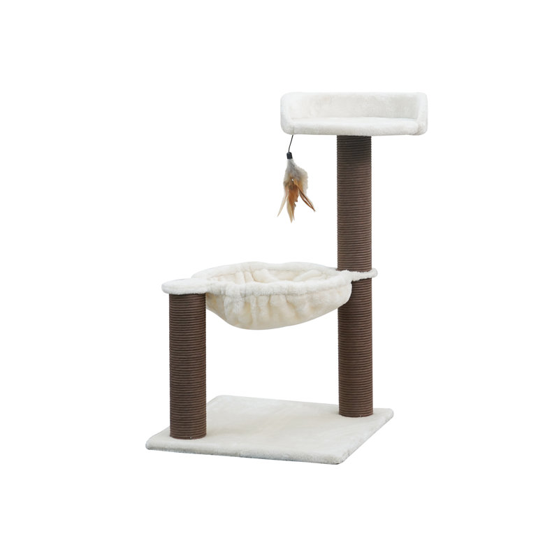 Arbre à chat 28 po avec hamac et plume Catry, Beige