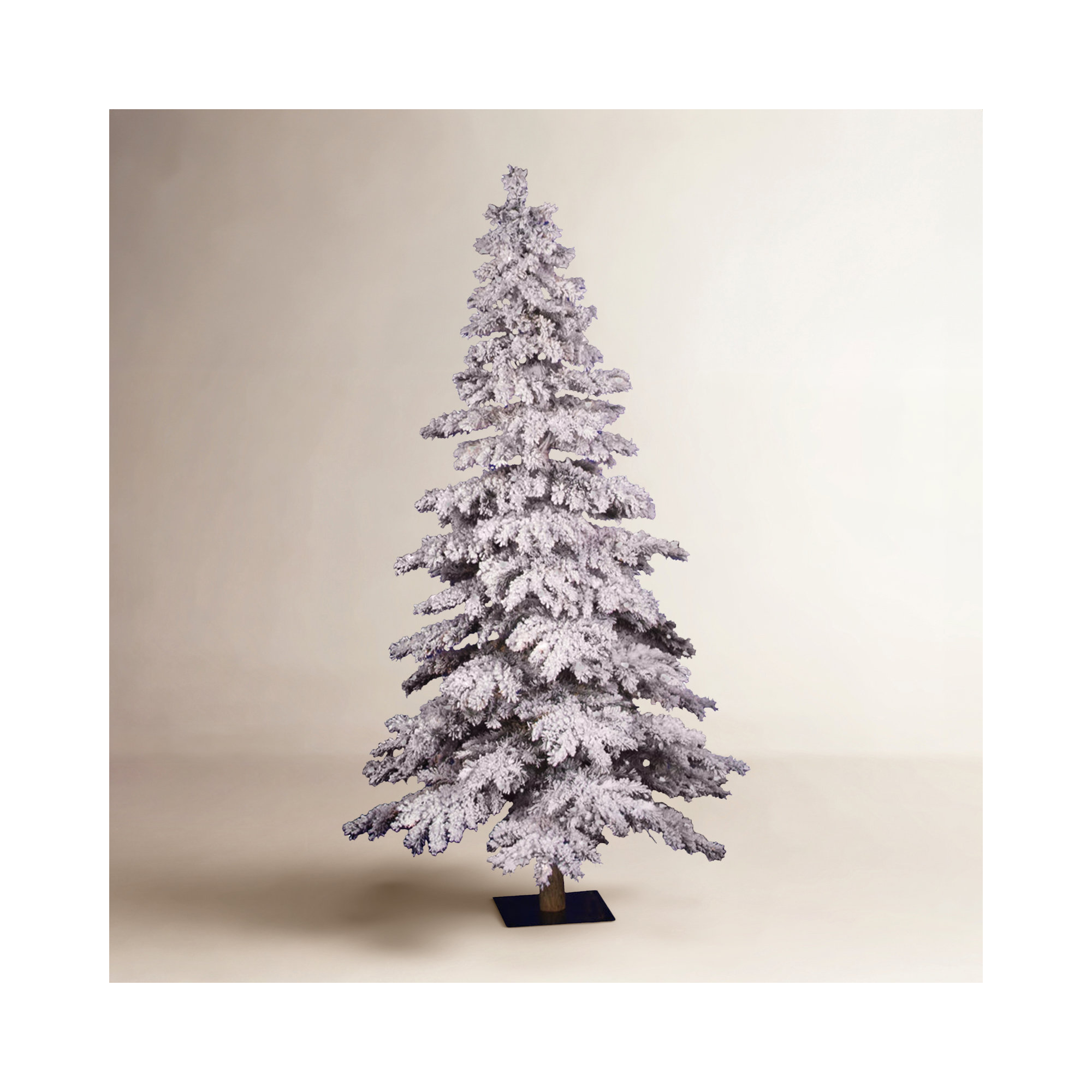Flocked Spruce Alpine Artificial Christmas Tree, 6' H