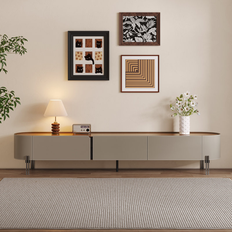 Meuble télé Meruyert, Grey/Orange, 86.6"