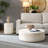 Set Of 2 Faux MARS Pattern Coffee Tables Side Table Round Tea Faux Travertine Textured  Table For Living Room, No Need Assembly.