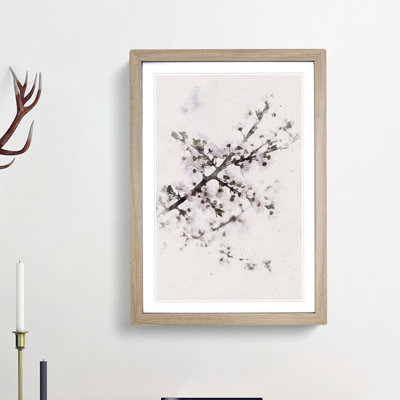 Branch of a White Cherry Blossom Tree - Framed Print