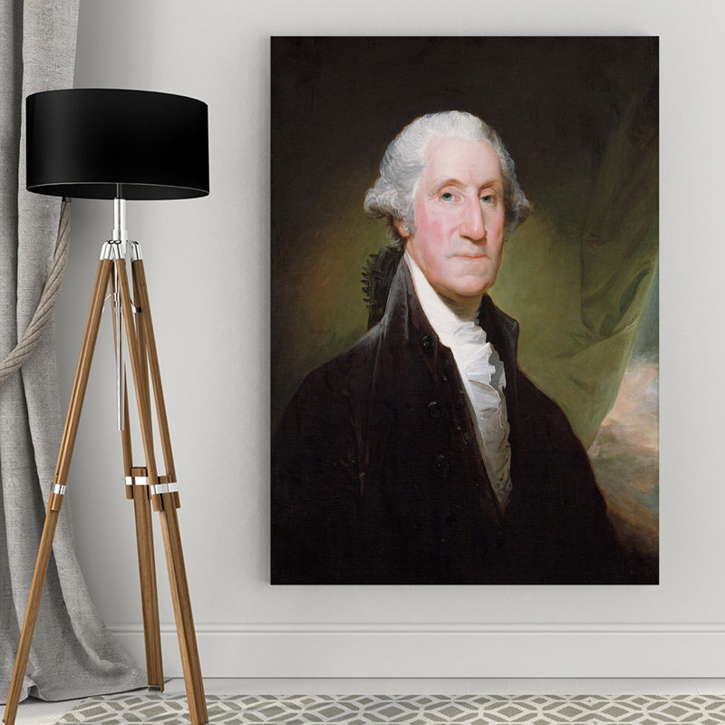 « george washington » par gilbert stuart, reproduction d’art sur toile tendue, H 32 po x l 48 po x P 1,5 po