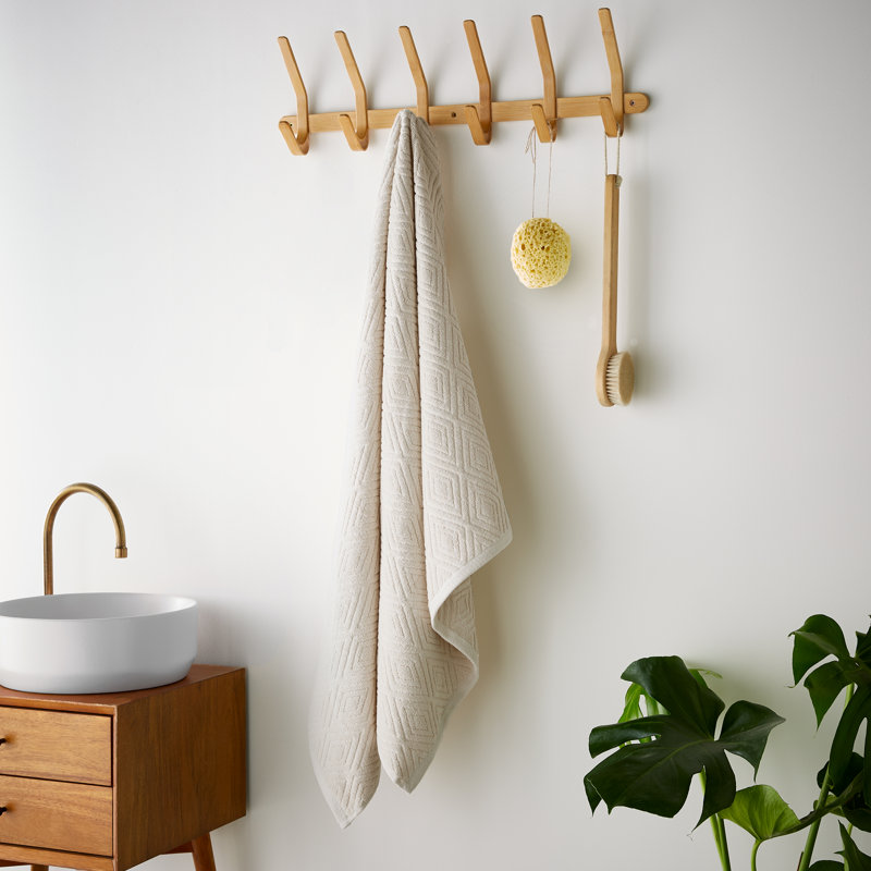 Diamond Geo Sculpted Cotton Towels, Beige