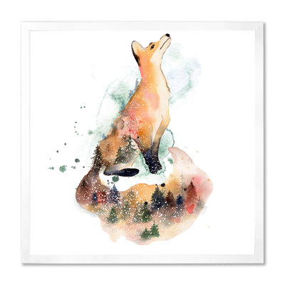 Dessin de renard orange I - Impression sur toile
