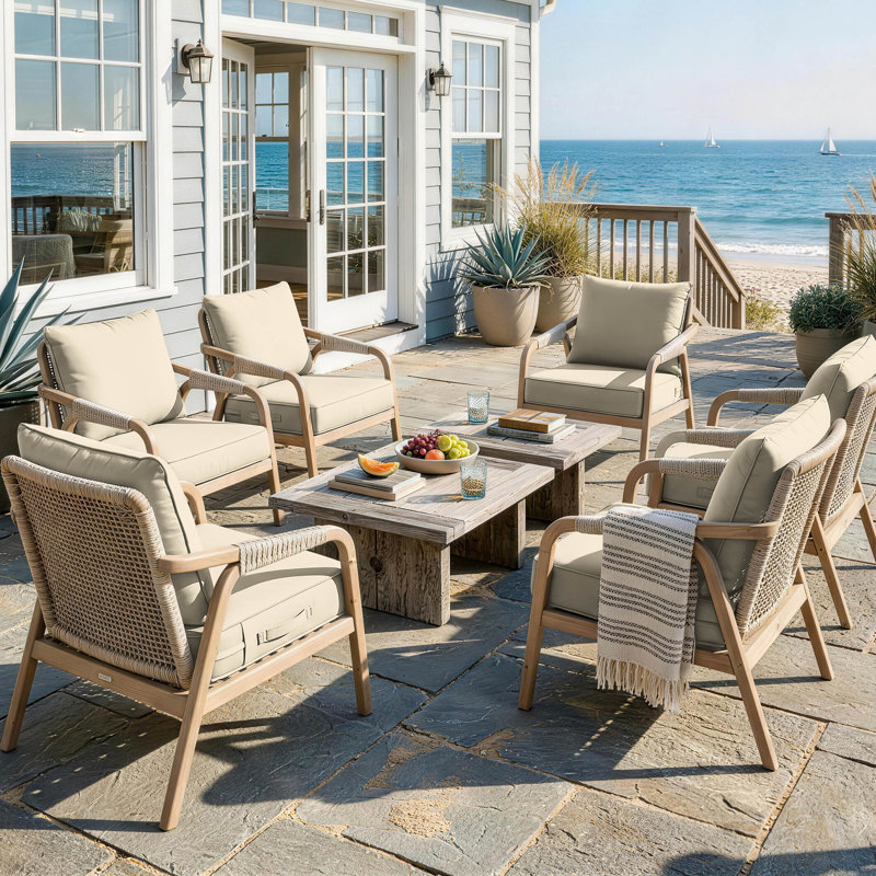 Housses pour coussins d'extérieur toutes saisons pour meubles d'extérieur, housses seulement, 6, L 19 po x P 19 po, Crème