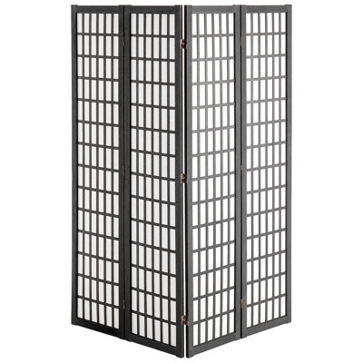 Paravent, paravent japonais à 4 panneaux, paravent pliant en bois pour l'intérieur, paravents japonais cloisons décoratifs, pour la séparation de pièces, bureau à domicile, restaurant et chambre à coucher