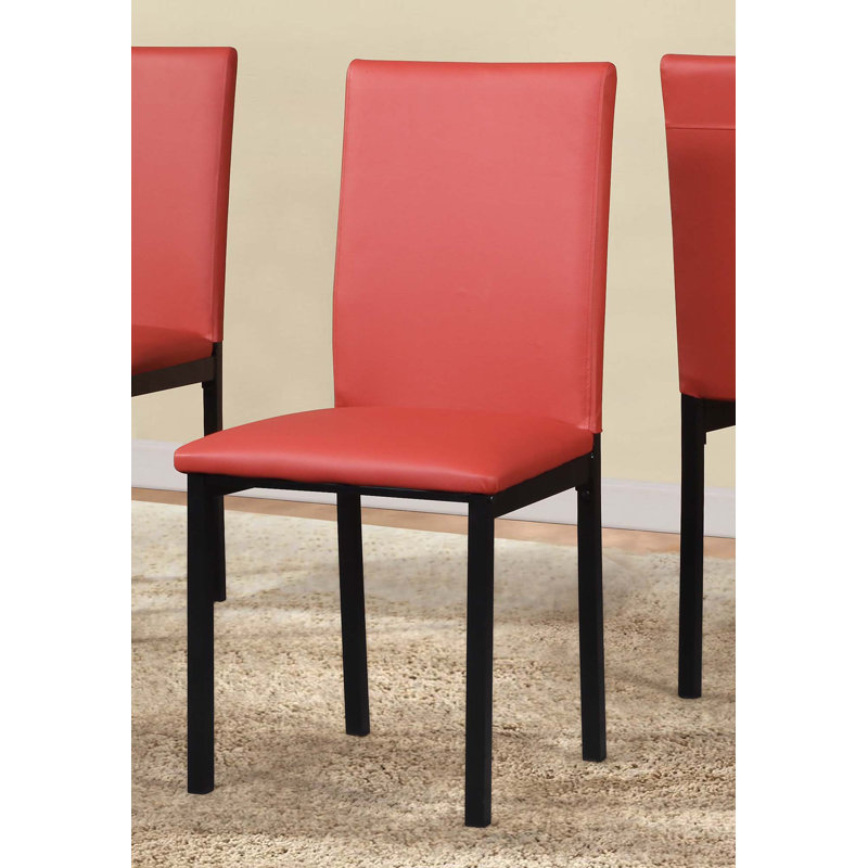 Chaises de salle à manger en similicuir, Rouge