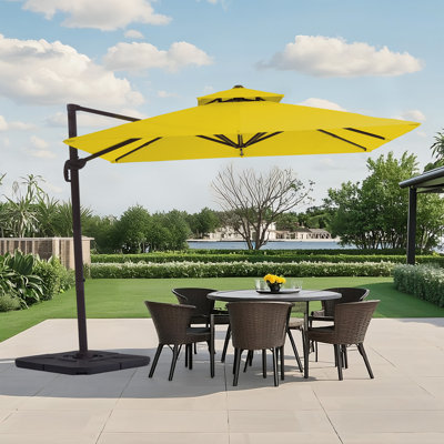 Parasol de patio extérieur en porte-à-faux avec couvercle Deboah
