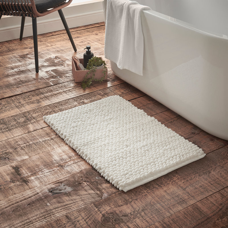 Aspen Bobble Bath Mat, White
