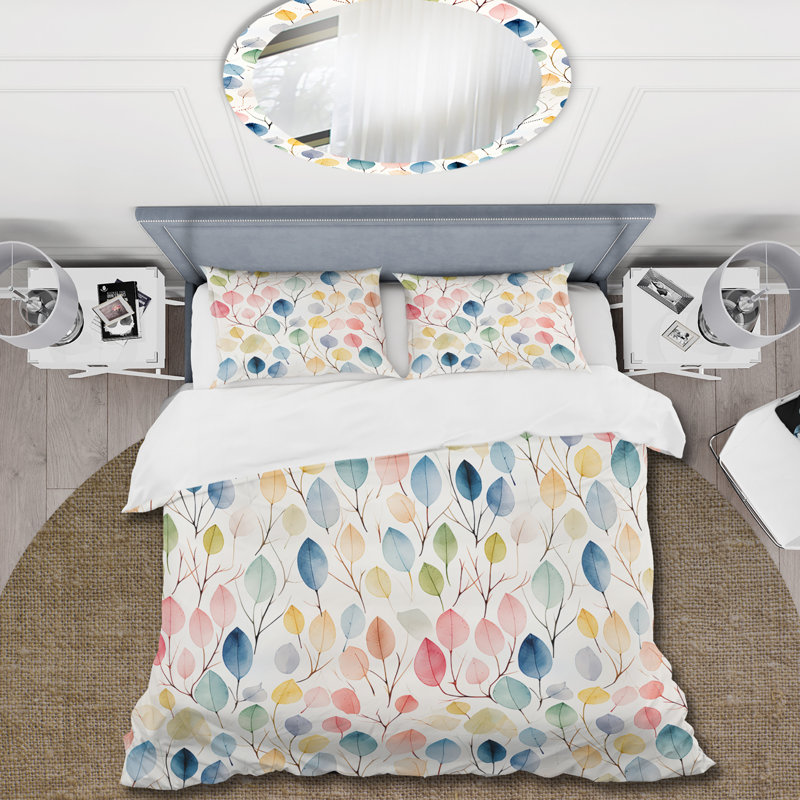 Ensemble de housse de couette Watercolor Minimalisme, Housse de couette simple + 1 taie décorative stan
