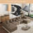 Boneless 143"W 5 - Piece No Assembly Required Sectional Sofa With Chaises, Console & Cup Holder-428847190