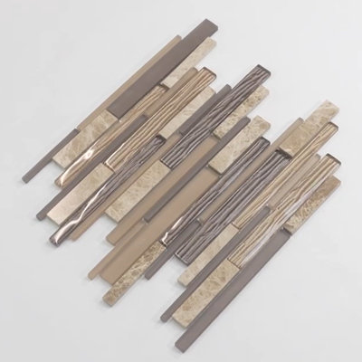 Random Sized Glass/Marble Brick Joint Mosaic Wall & Floor Tile