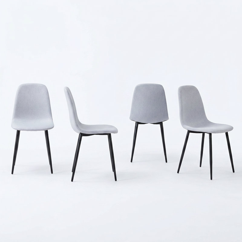 Chaise d'appoint en acier touffeté gris clair Boinotre