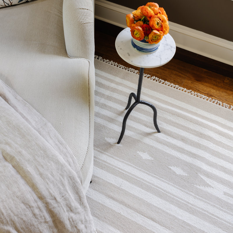 Thompson Wool Geometric Area Rug in Beige, Rectangle 2' X 3'