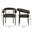Chaise rembourrée moderne avec accoudoirs courbés-19420283