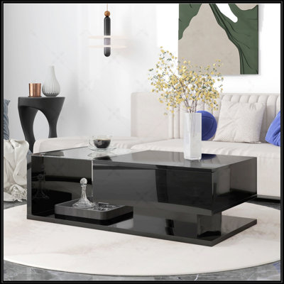 Table basse moderne avec verre trempé