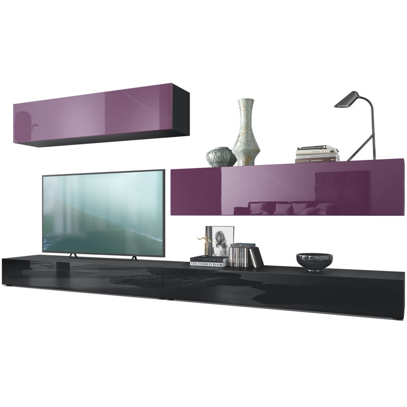Mcgaha TV Stand, Blackberry/Black