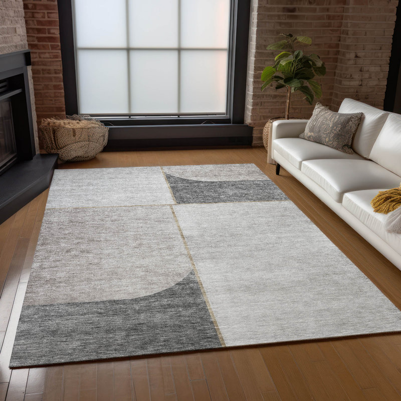 Alta Washable Geometric Indoor / Outdoor Rug, Rectangle 5' x 7'6"