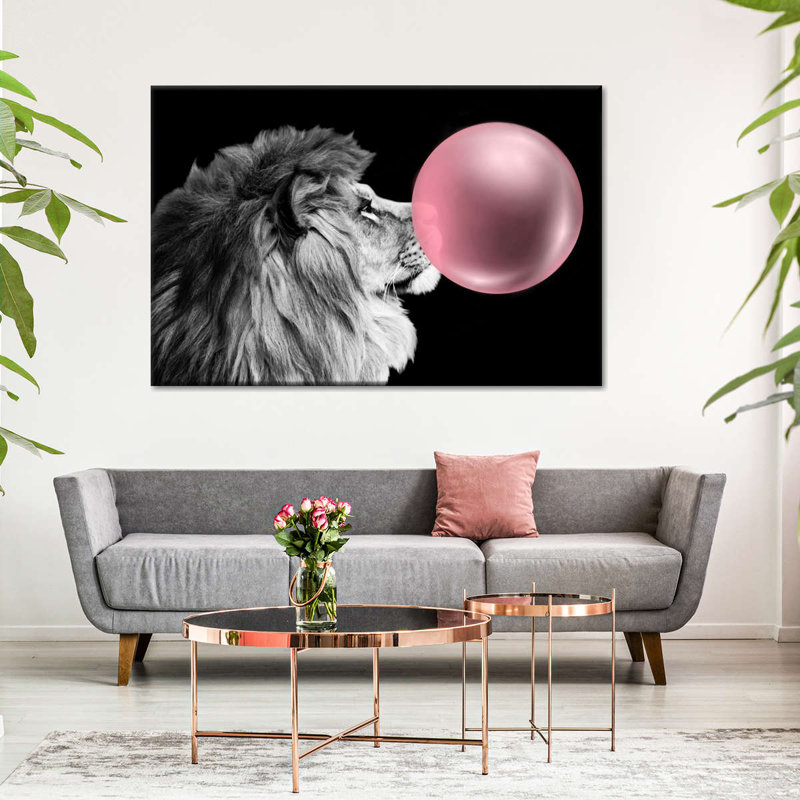 «Funny Lion Bubble Gum», reproduction sur toile, H 8 po x l 12 po x P 1 po