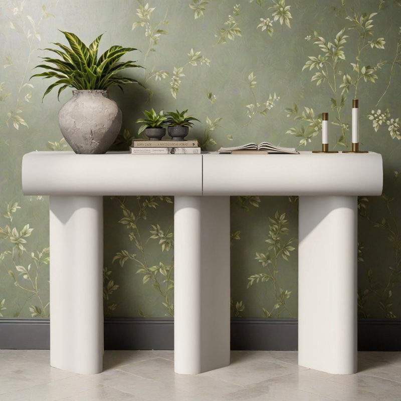 Table d'entrée 47,62 "moderne avec 2 tiroirs, table de couloir peu encombrante, canapé étroit contemporain pour le salon, la chambre à coucher