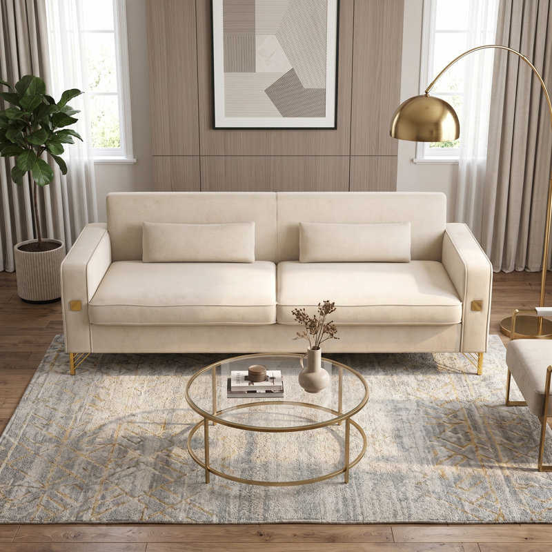 Canapé droit 85,63 po, Beige