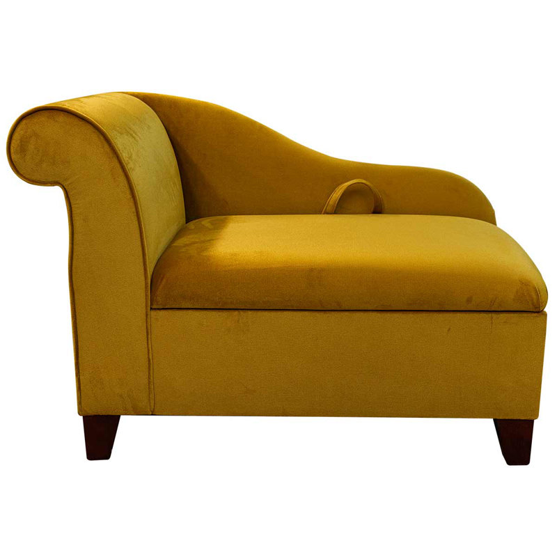 Upholstered Chaise Lounge, Gold