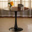 Table ronde en noyer, table de salle à manger moderne, table de salle à manger, plateau en panneau de fibres à densité moyenne et base tulipe en acier, table de cuisine, table basse Mid-Century