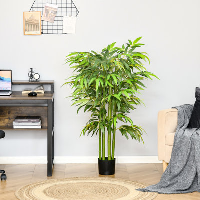 Arbre artificiel de 55 po, plante attrayante en pot de pépinière pour plante artificielle d'intérieur et d'extérieur de 4,5 pi, superbe décoration