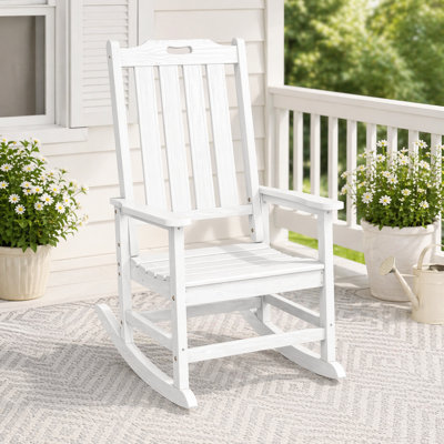 Dareona Outdoor All-weather HDPE Adirondack Rocker Chairs with Comfort High Backrest