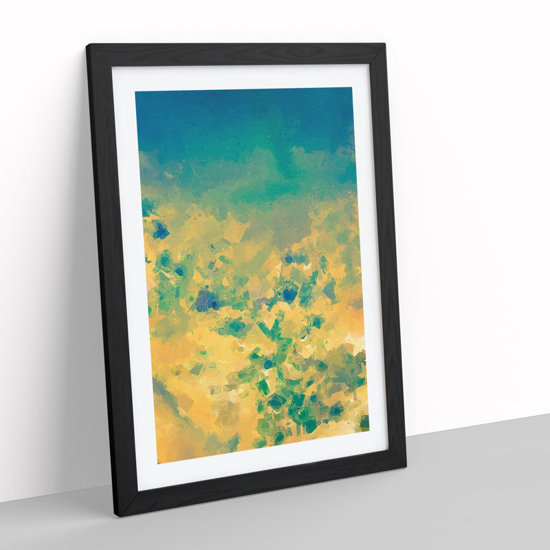 By the Ashes Abstract - Wall Art, Black Framed, 66cm H x 48cm W x 2cm D, White