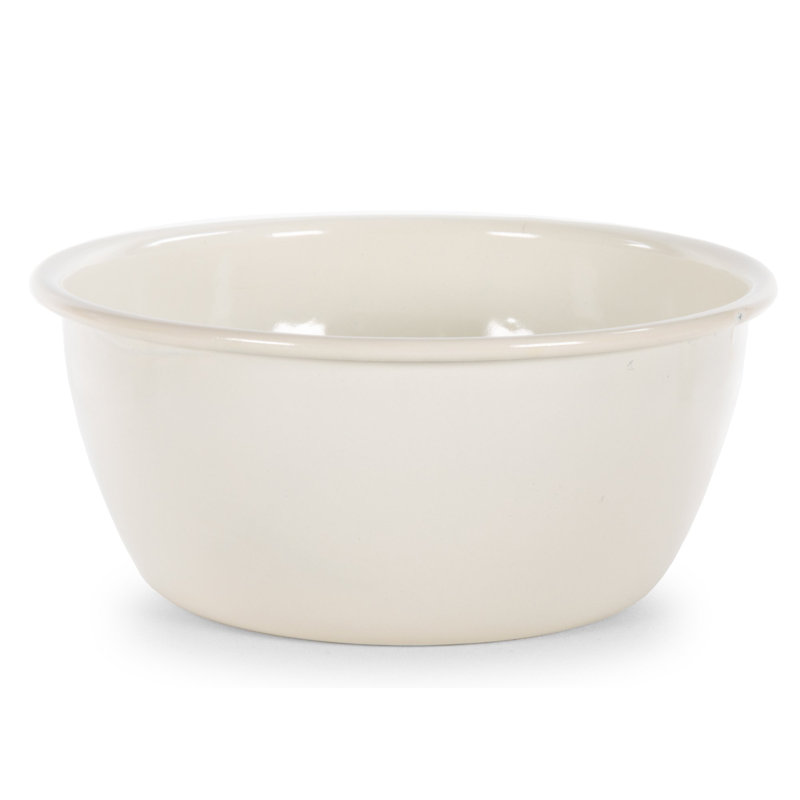 Golden Rabbit Enamelware Glampware Salad Bowl, Set of 4, Cream