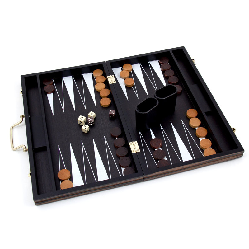 Trinx 10'' L Solid Wood Backgammon Game Set