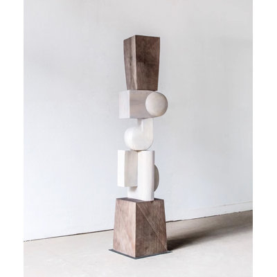 Abstract Wooden Carving Floor Ornament