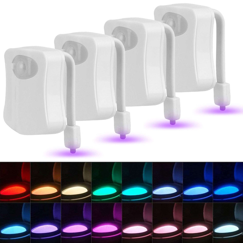 Ensemble de 4 lampes de chevet de toilette à DEL 16 lumières activées par capteur de mouvement pour décoration de salle de bain