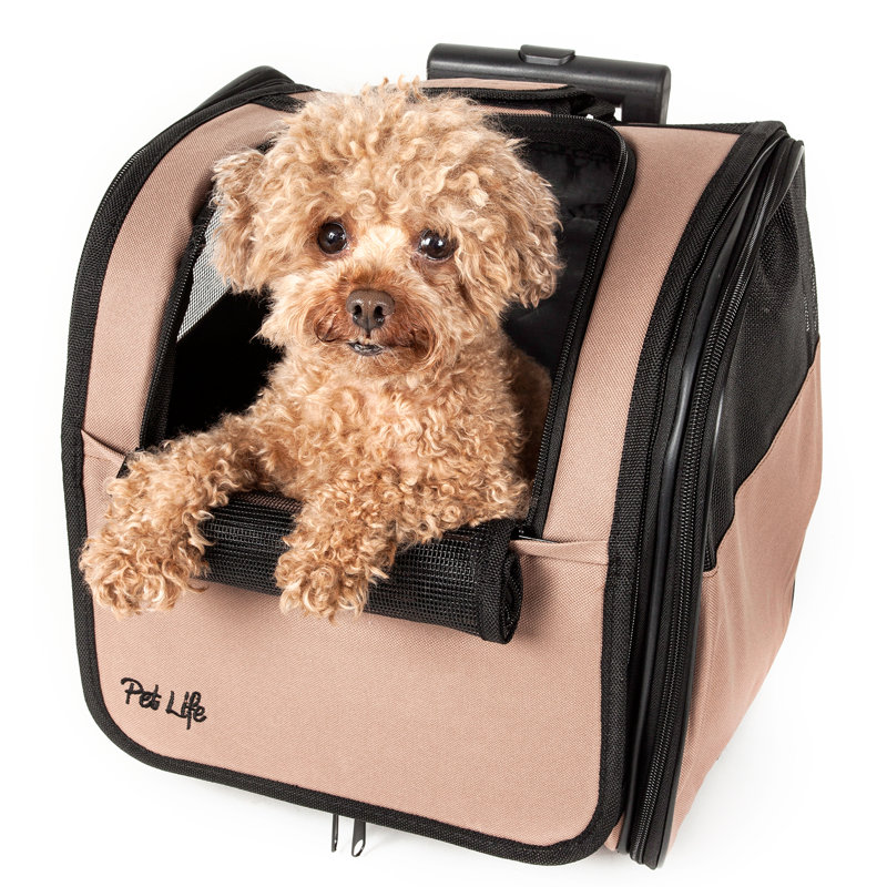Pet Life Wheeled Travel Pet Carrier, Brown