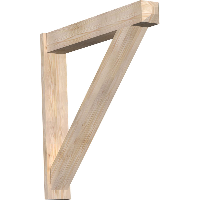 Artisan traditionnel en bois rustique, Sapin Douglas de 7 1/2 po (lisse), P 46 po x H 46 po