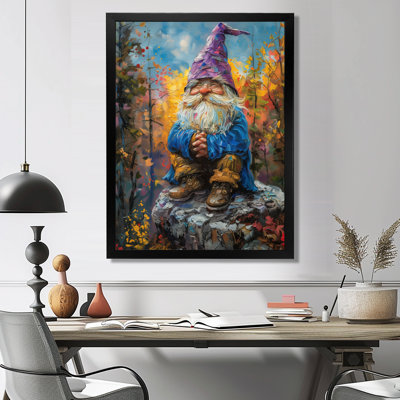 Gnome mauve, lueur scintillante - impression d'art mural gnome