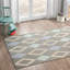 Tapis gris en laine touffeté à la main à motif géométrique Krystyna-2135054993