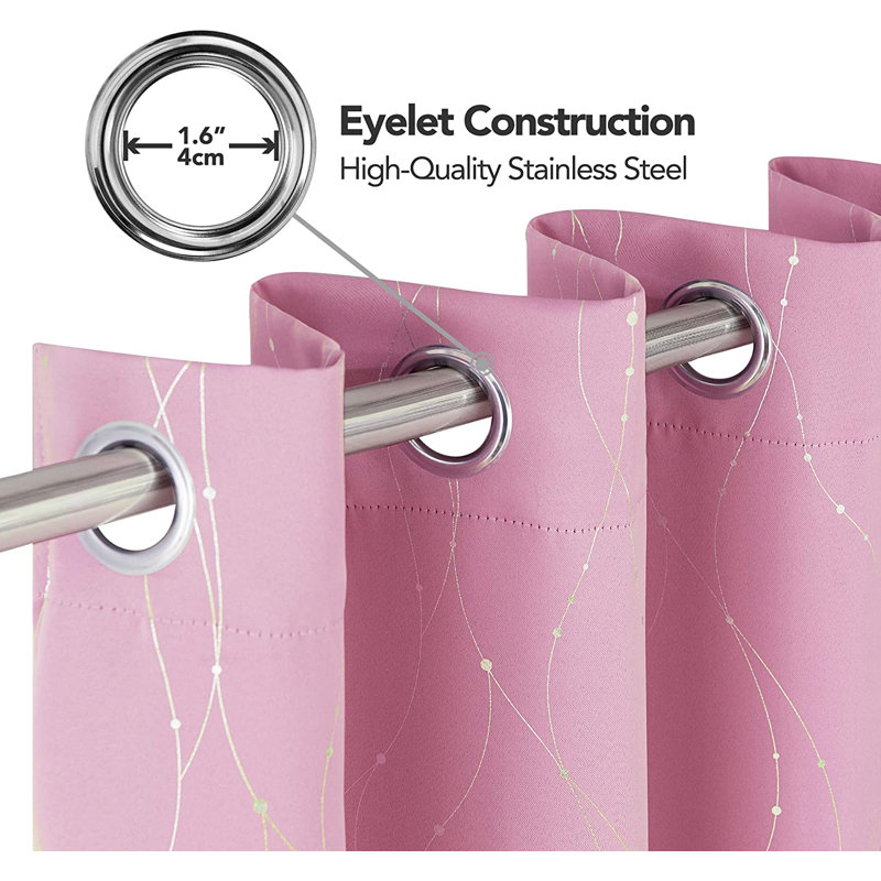 Blackout Curtain Pair, Pink, 117cm W x 183cm D