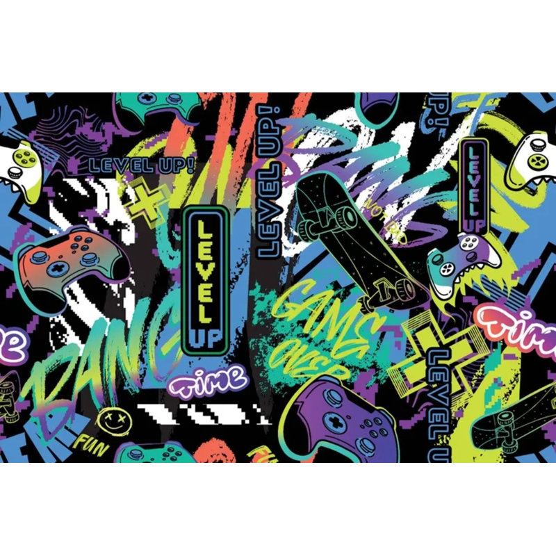 Papier peint Neon Graffiti Gaming Street Art, L 96 po x l 108 po