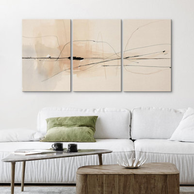 «Zen Simplicity Abstract Beige Illustration», 3 pièces