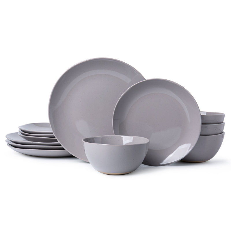  12 Piece Stoneware Dinnerware Sets, Service For 4