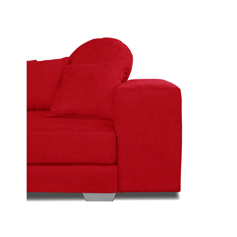 Karla 3 Seater Sofa & Chaise, Red, Left