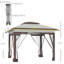 Auvent escamotable pour les parties de patio - 12 'X avec filet de filet réglable en hauteur pour couverture de jardin beige / brun