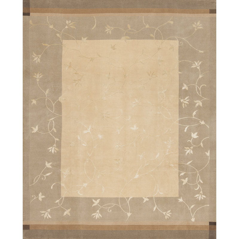 Concerto Hand Knotted Area Rug in Beige/Gray, Rectangle 8' x 10'